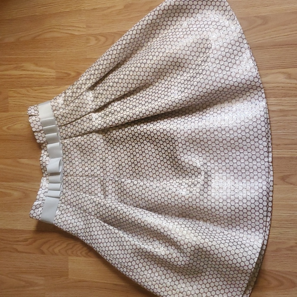 Elegant Cream and Black Polka Dot Skirt